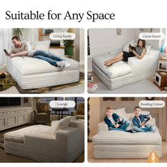 60" Oversized Plush Chaise Lounge Sofa Bed