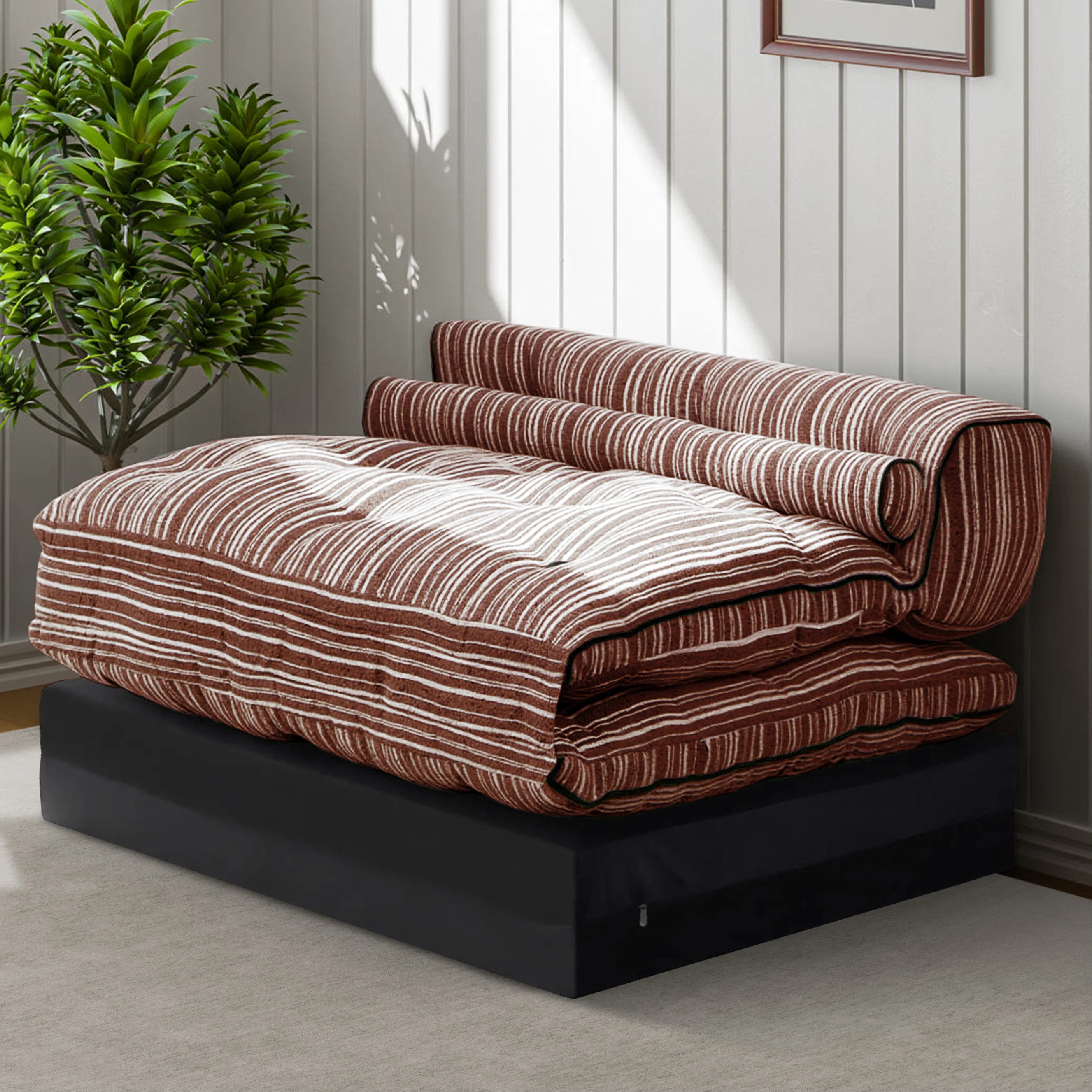 79" Convertible Chenille Floor Sofa Bed