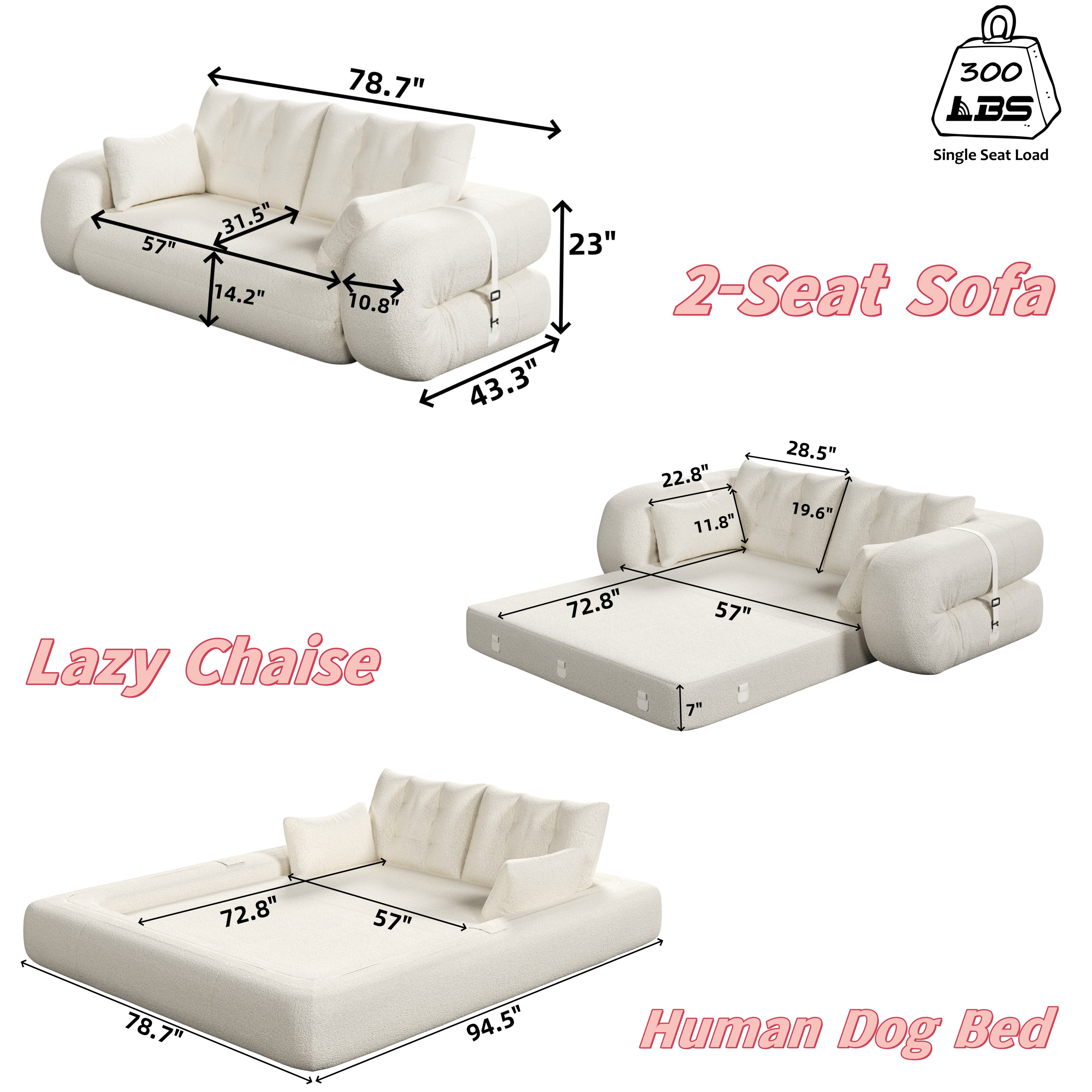 Teddy 3-in-1 Foldable Sofa Bed