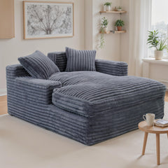 60" Oversized Plush Chaise Lounge Sofa Bed