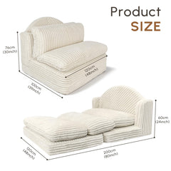 48" 3-in-1 Plush Sleeper Sofa Bed