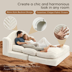 48" 3-in-1 Plush Sleeper Sofa Bed