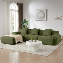Corduroy Modular L-Shaped Sectional Sofa