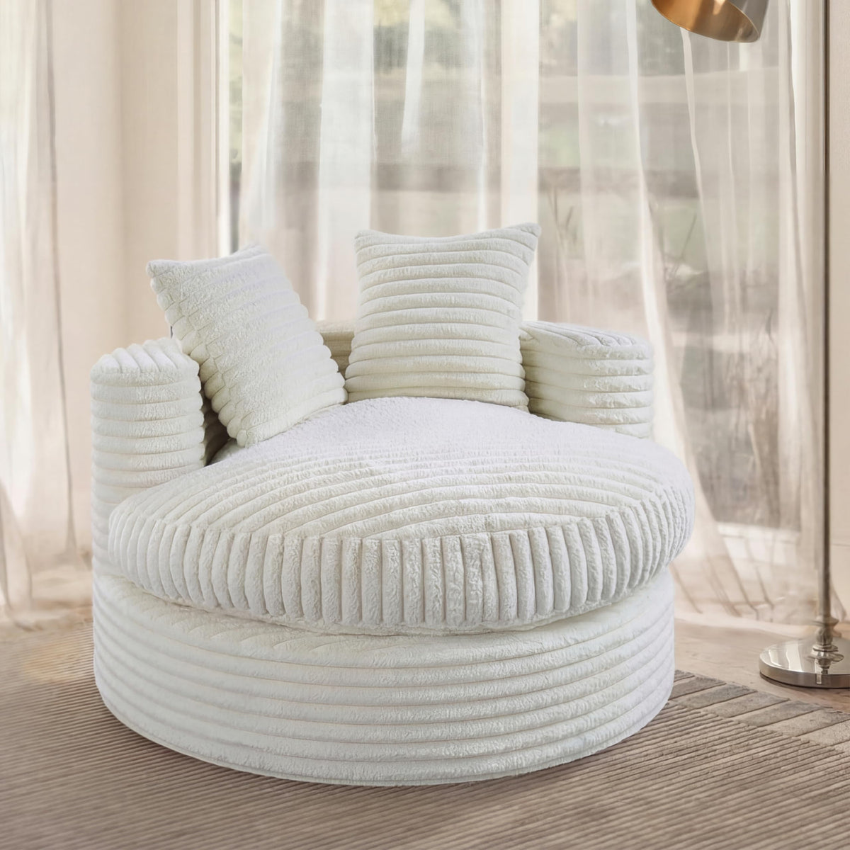 47" Round Plush Boneless Lounge Chair