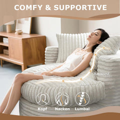 47" Round Plush Boneless Lounge Chair